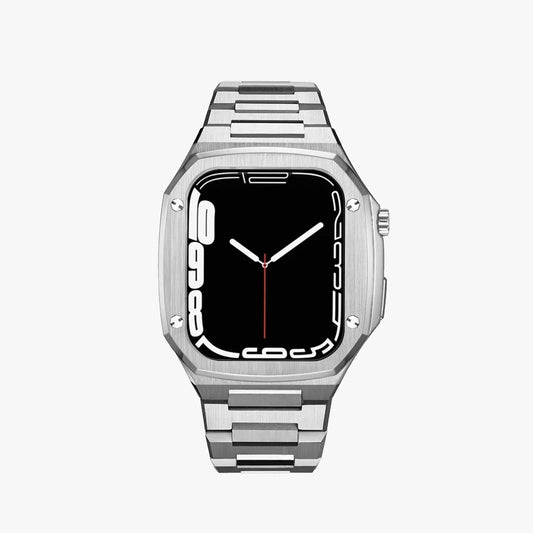 44/45MM Silver Luxury Edition Case- Stainless Steel Strap