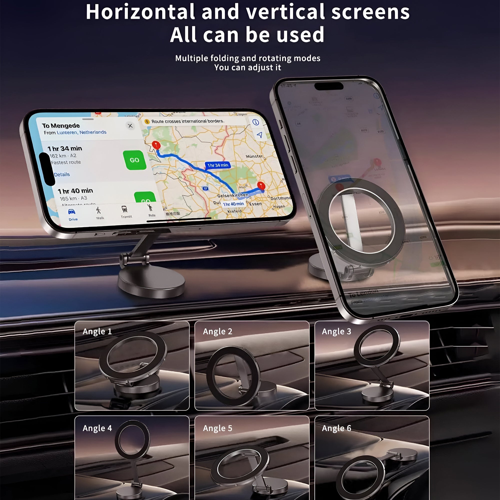 360° Rotational Magnetic Multi-Functional Mobile Holder with Adhesive Base Compatible with Smartphones