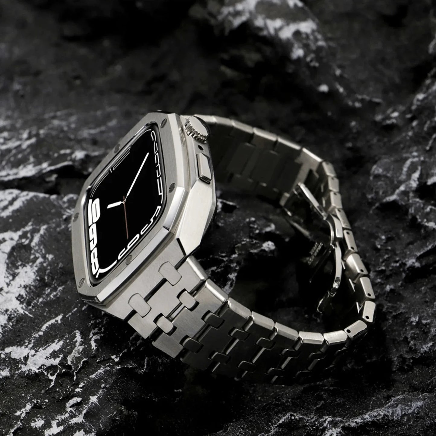 44/45MM Silver Luxury Edition Case- Stainless Steel Strap