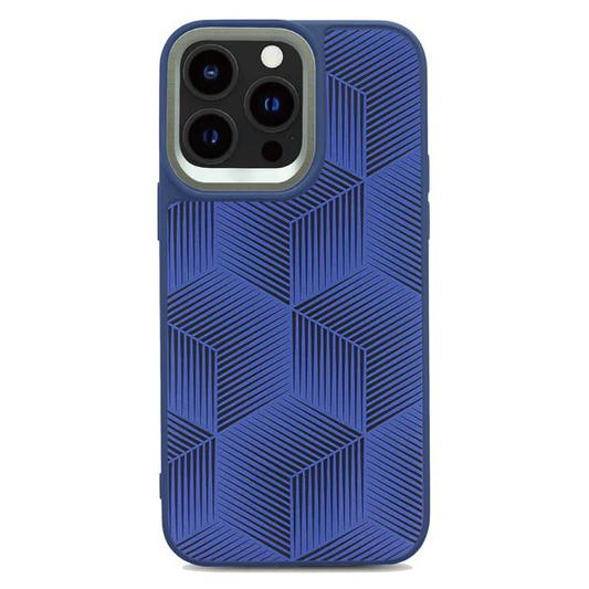 3D Cube Back Case - Blue