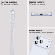 iClear for iPhone 17 Pro - TPU Clear Case, Shockproof, Anti-Yellowing (Yellow Resistance 4.0), Airbag Corner Protection, Ultra-Slim Profile, Intelligent Touch Buttons